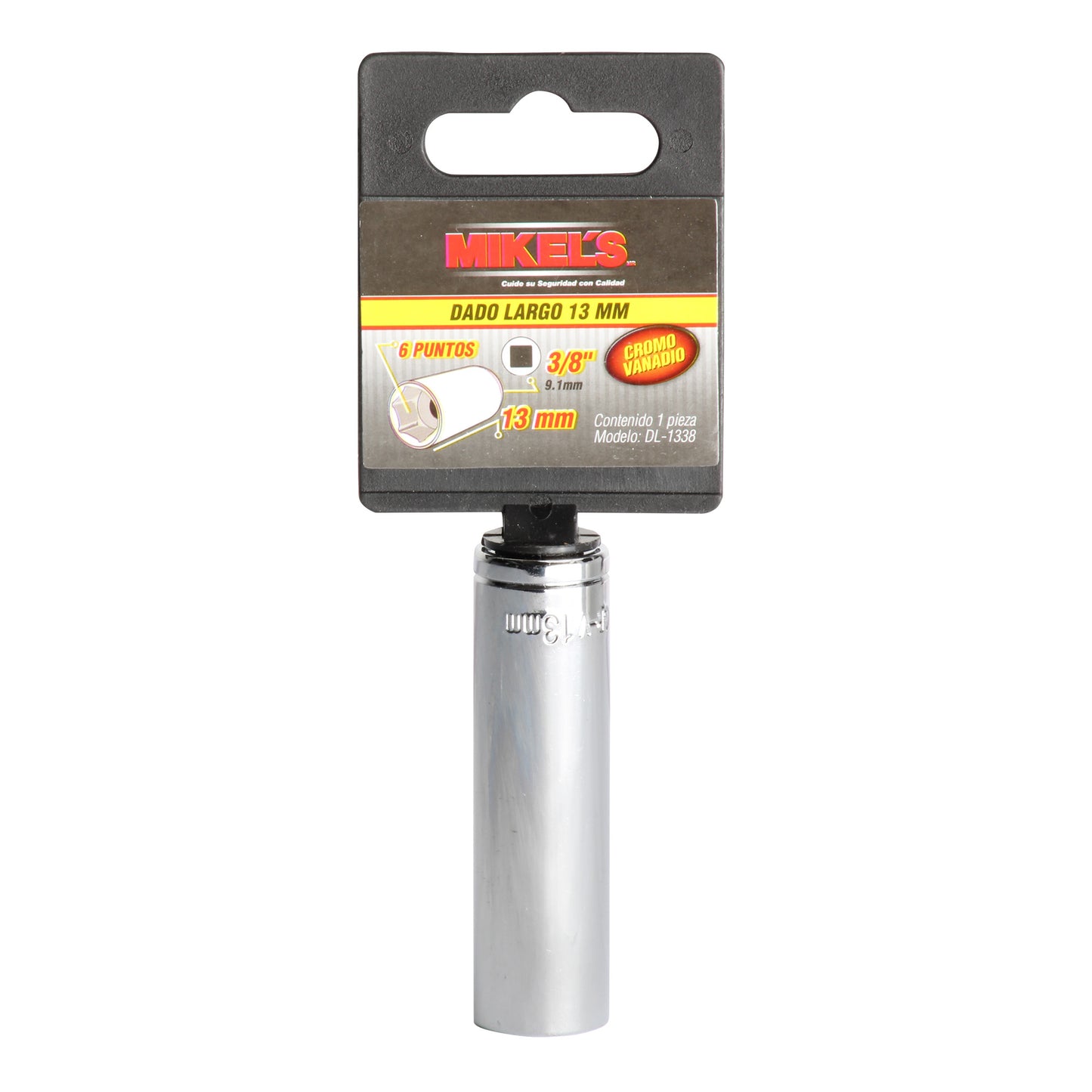 Dado largo 3/8” Milimetrico 13 mm 6 puntas