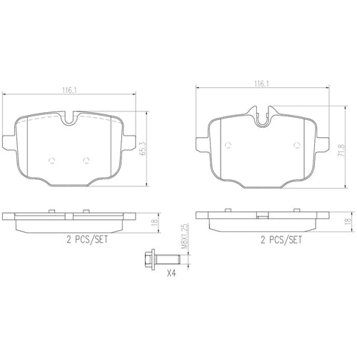 Balatas De Freno Trasera Para Bmw 650I 2012-2015