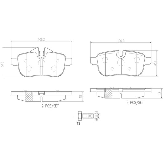 Balatas De Freno Trasera Para Bmw Z4 2012-2012