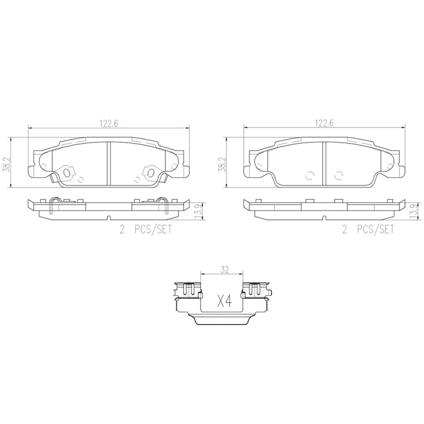 Balatas De Freno Trasera Para Cadillac Cts 2003-2005