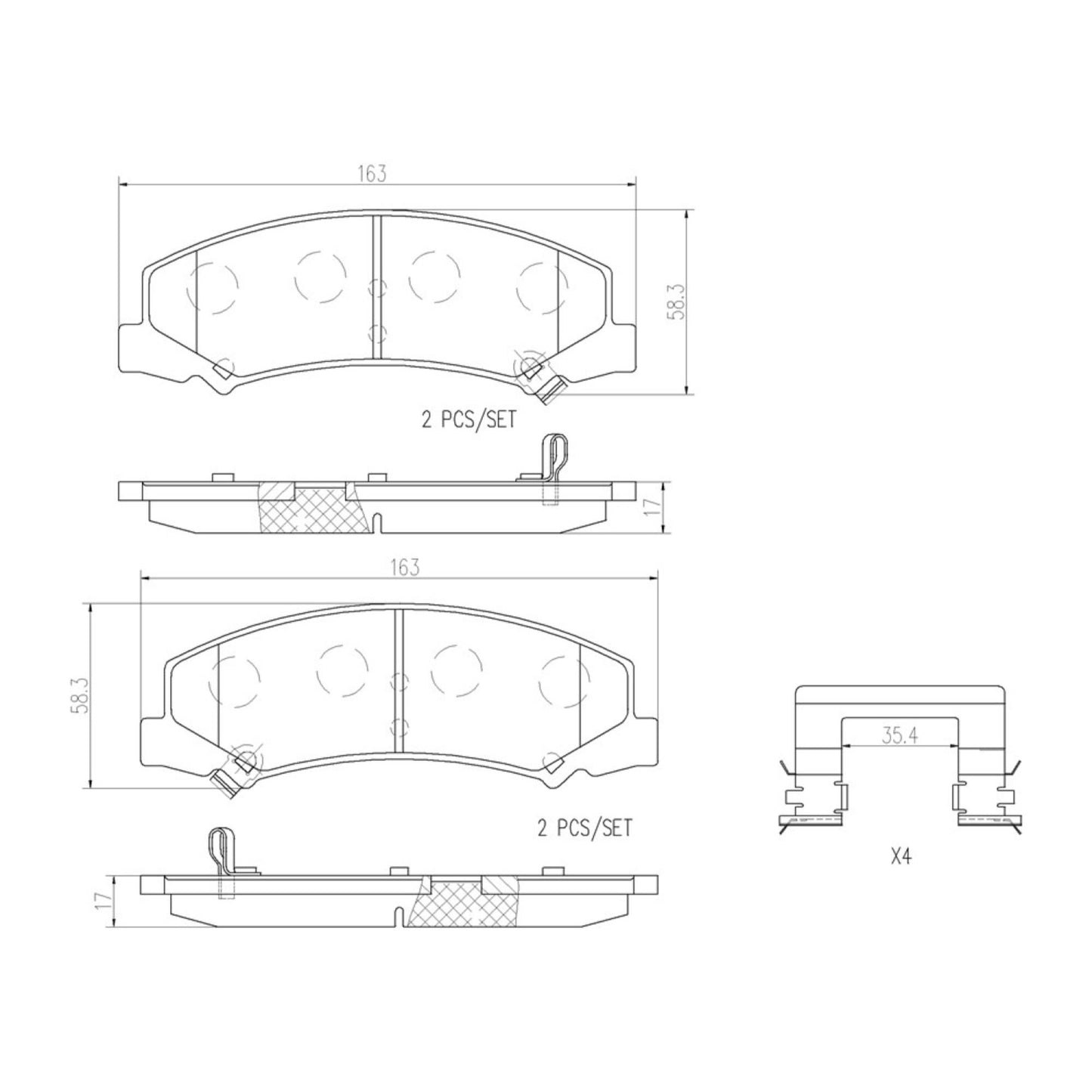 Balatas De Freno Delantera Para Chevrolet Impala 2006-2008