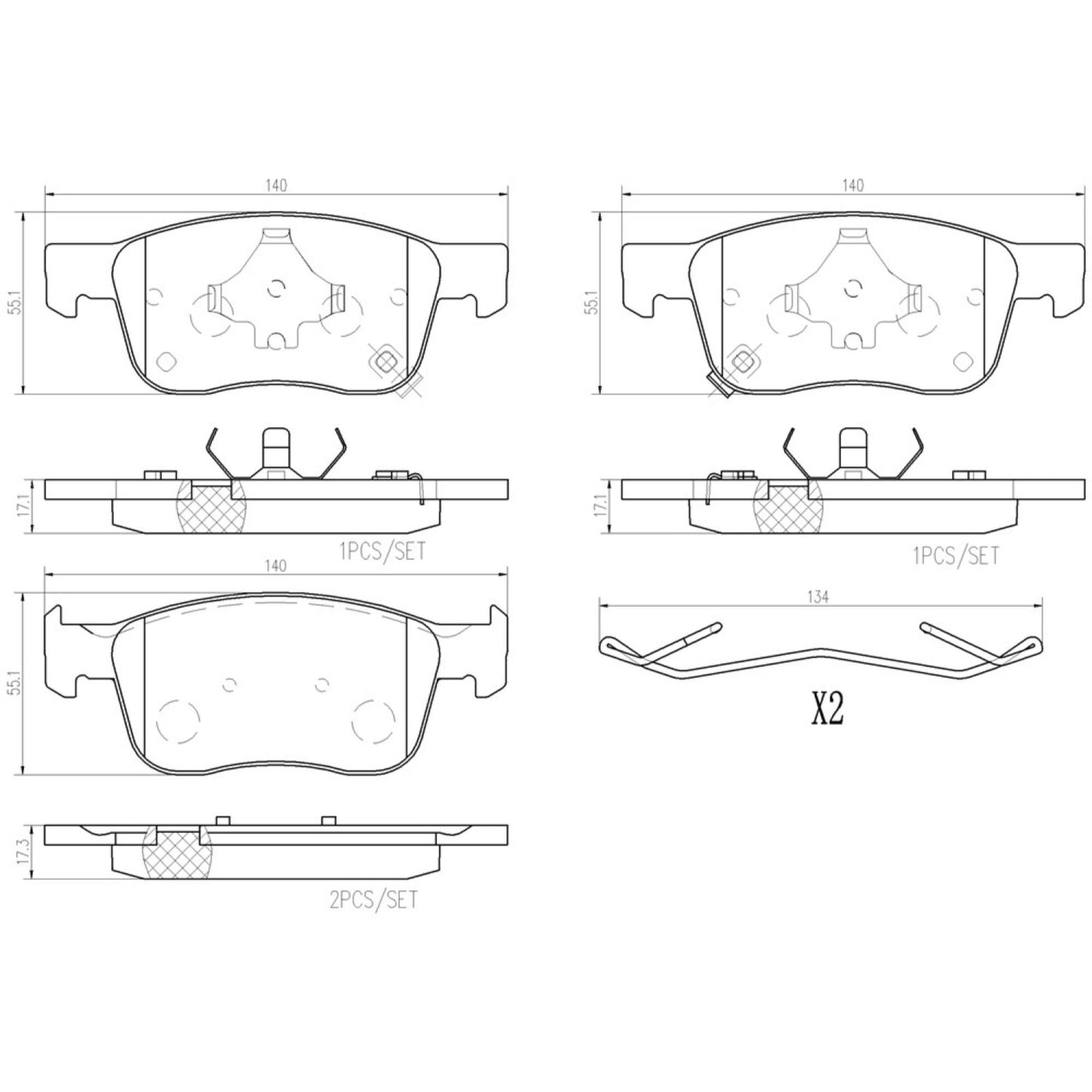 Balatas De Freno Delantera Para Chevrolet Aveo 2019-2023
