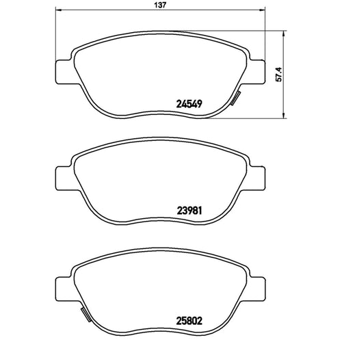 Balatas De Freno Delantera Para Fiat 500 2014-2017