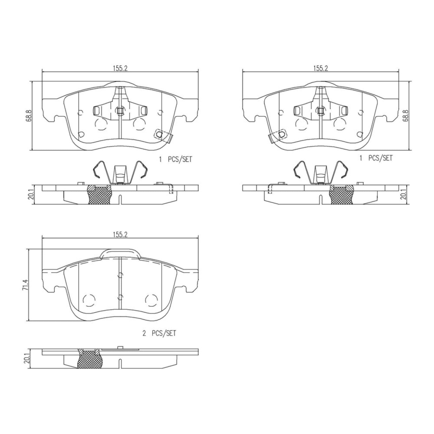 Balatas De Freno Delantera Para Fiat 500L 2014-2020
