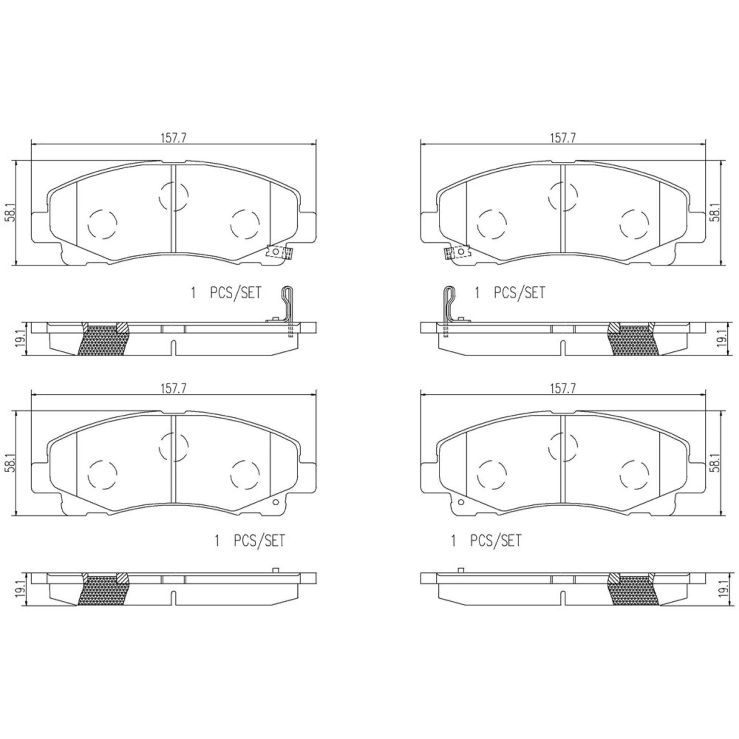 Balatas De Freno Delantera Para Honda Ridgeline 2006-2007