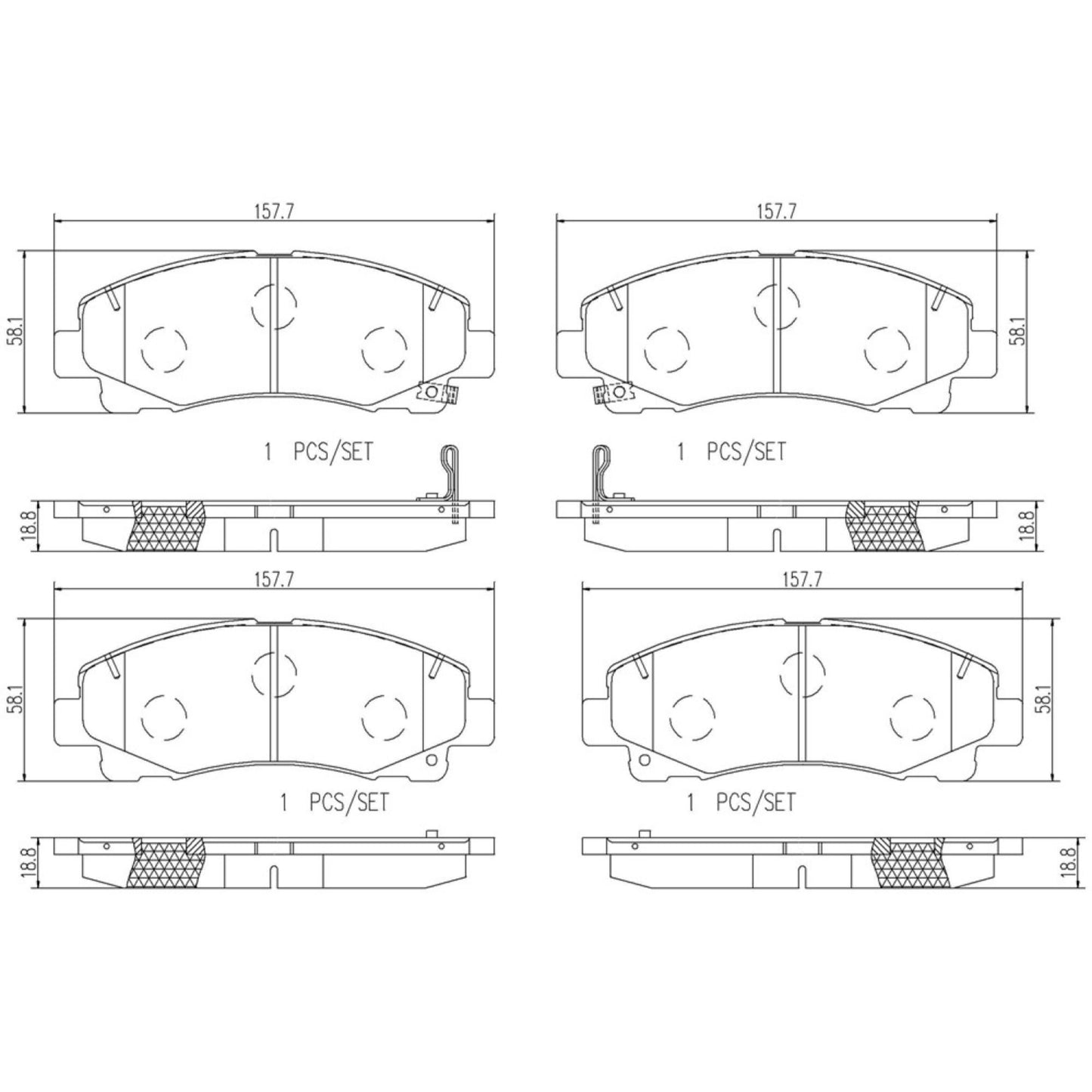 Balatas De Freno Delantera Para Honda Ridgeline 2012-2014