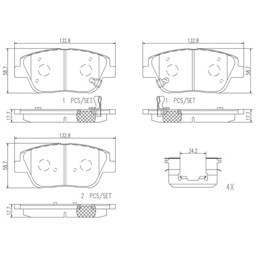 Balatas De Freno Delantera Para Hyundai Sonata 2011-2015