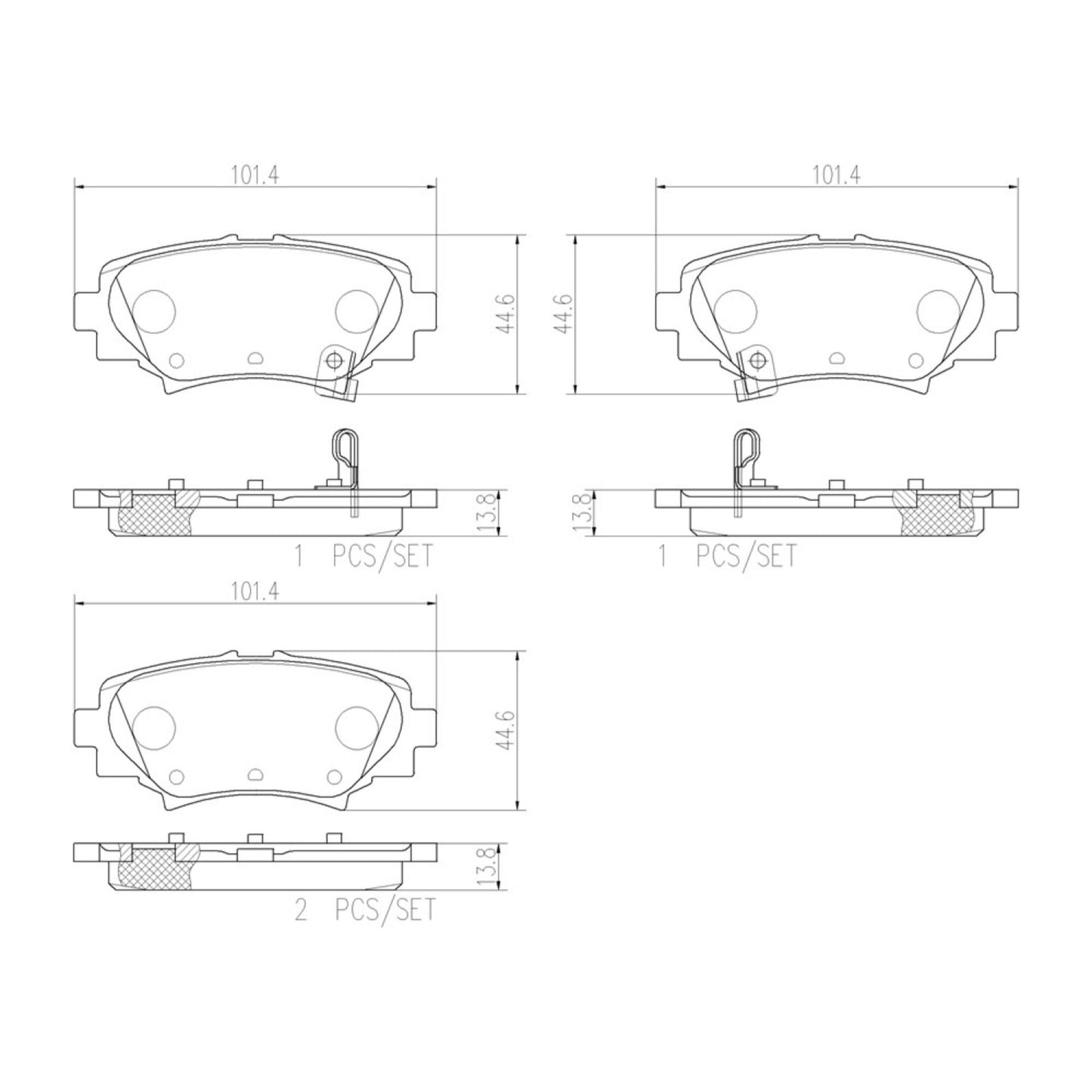 Balatas De Freno Trasera Para Mazda 3 2014-2018