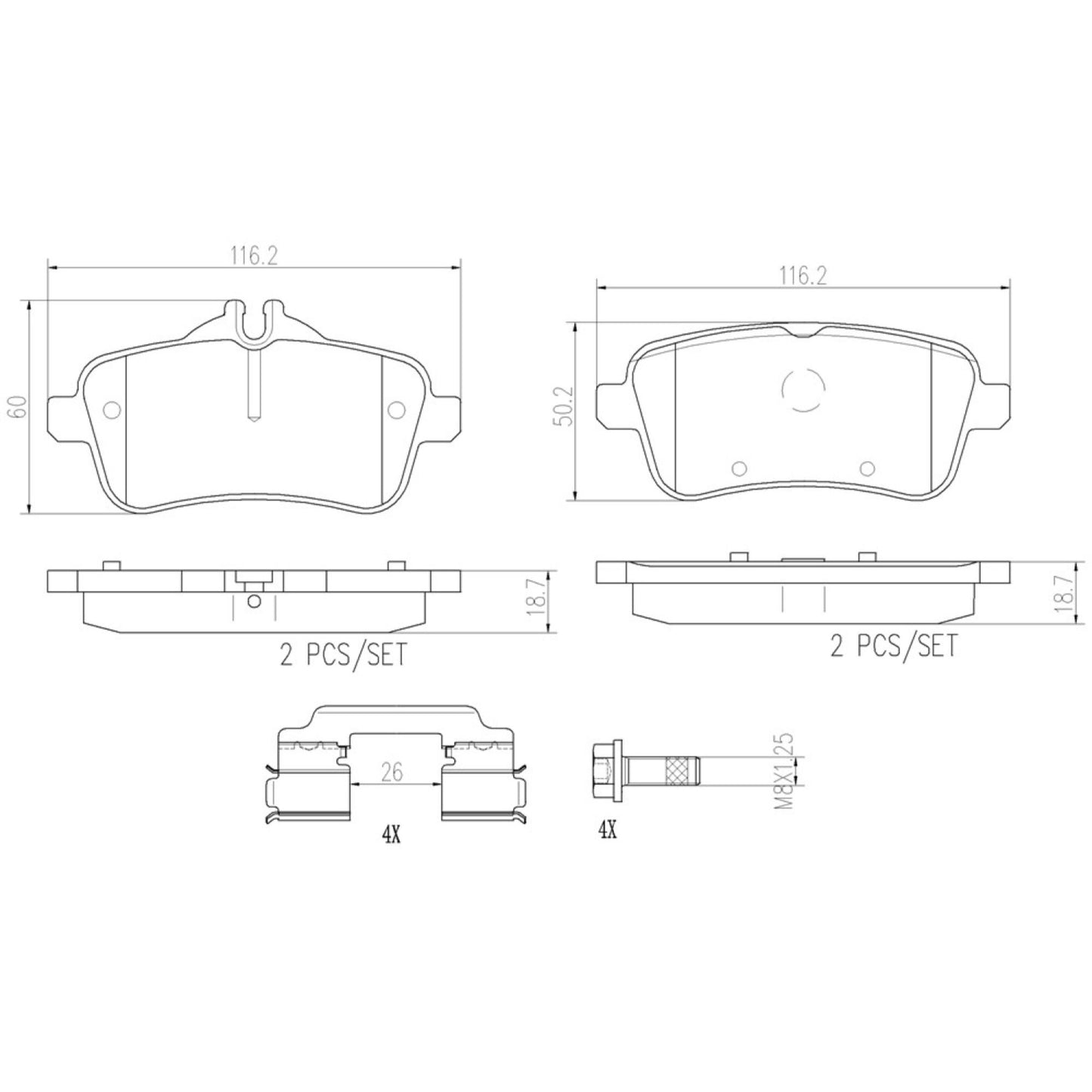 Balatas De Freno Trasera Para Mercedes-Benz Ml350 2010-2015