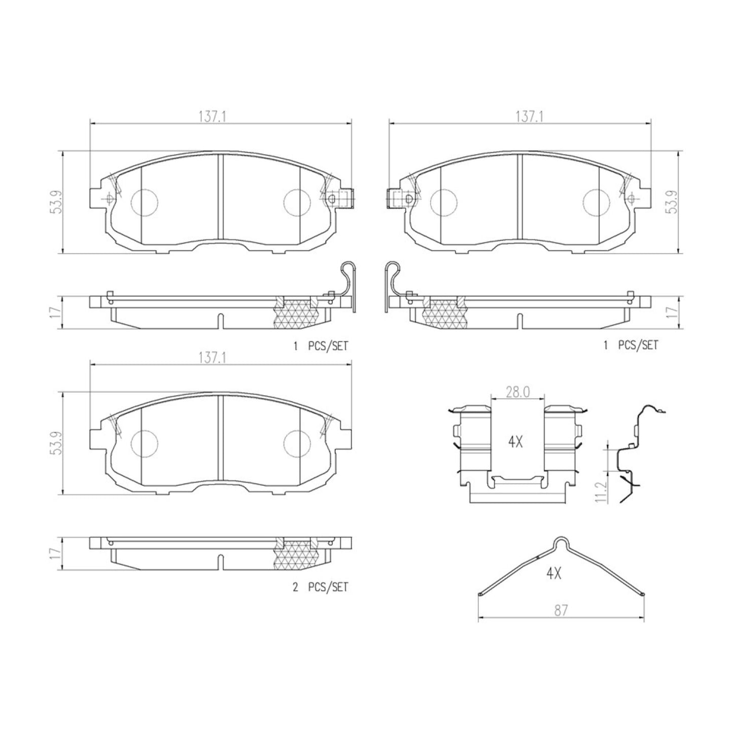 Balatas De Freno Delantera Para Nissan Altima 1993-2001