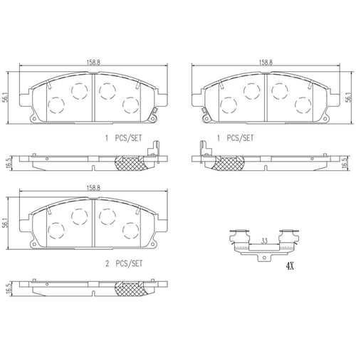 Balatas De Freno Delantera Para Acura Mdx 2003-2006