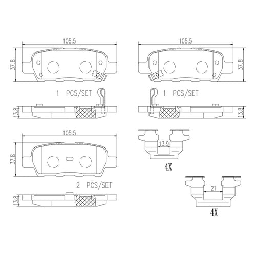 Balatas De Freno Trasera Para Nissan 350Z 2003-2008