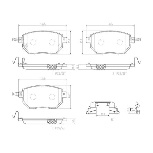 Balatas De Freno Delantera Para Nissan Murano 2003-2012