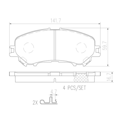 Balatas De Freno Delantera Para Nissan X-Trail 2014-2022