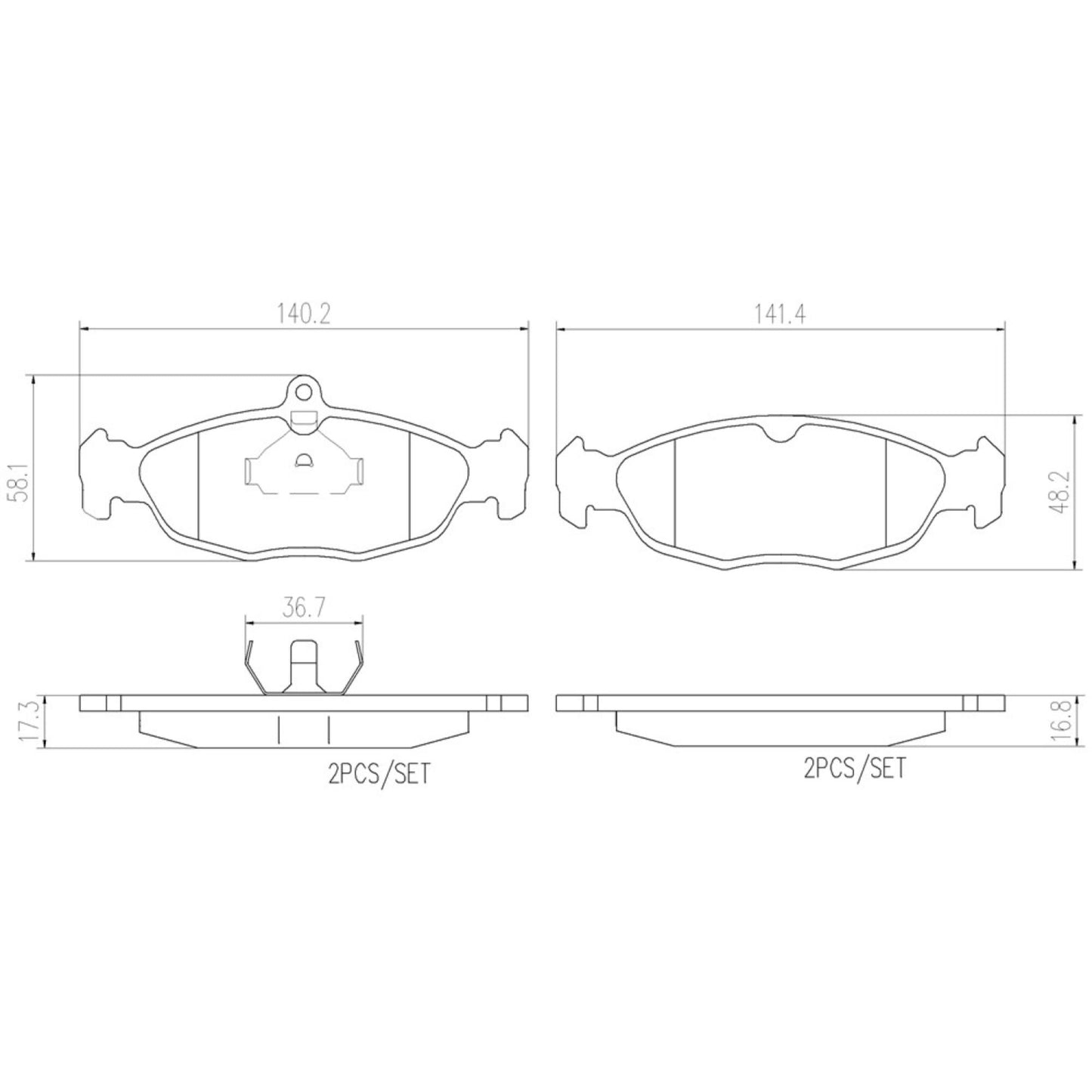 Balatas De Freno Delantera Para Chevrolet Chevy 1994-2012