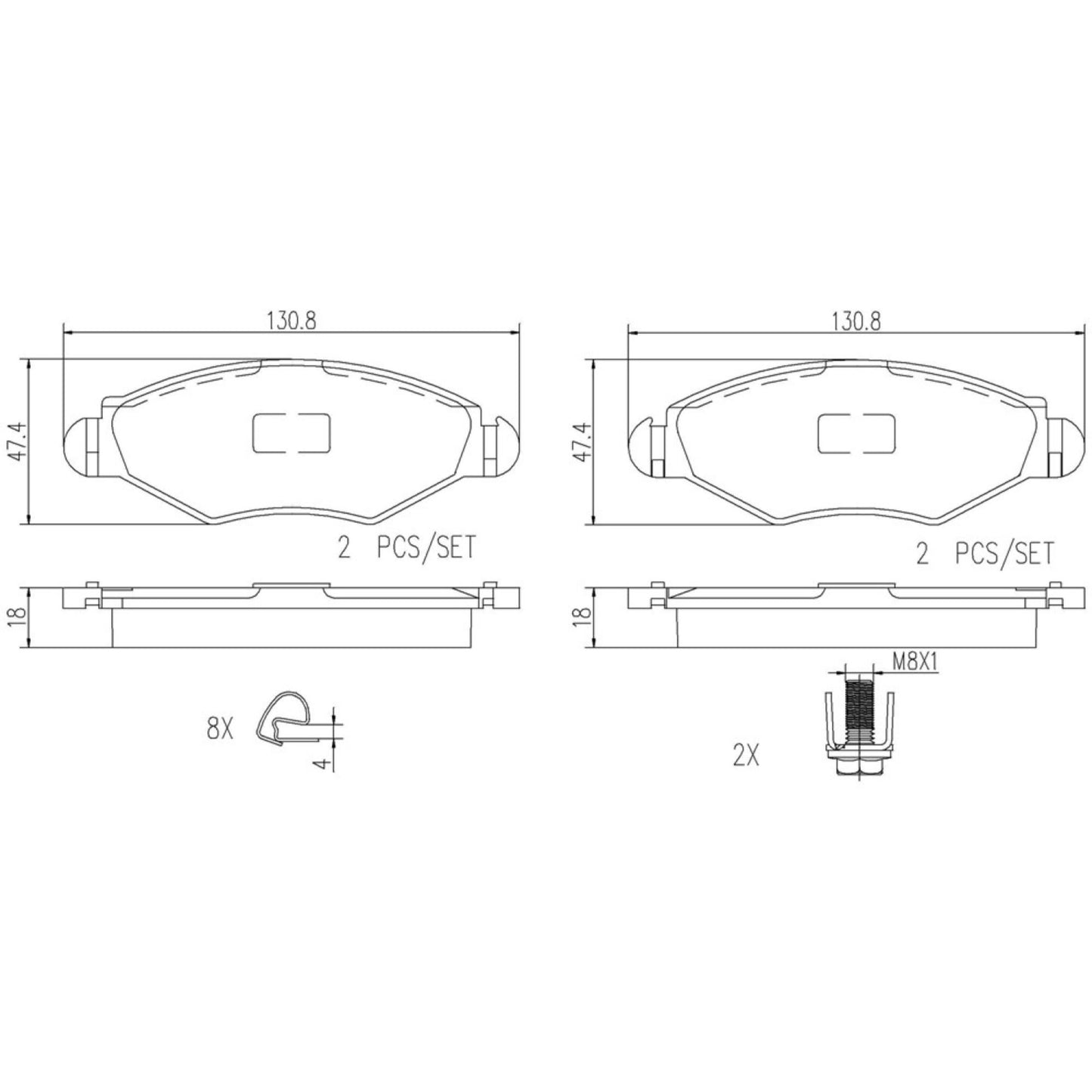Balatas De Freno Delantera Para Peugeot 206 2000-2009