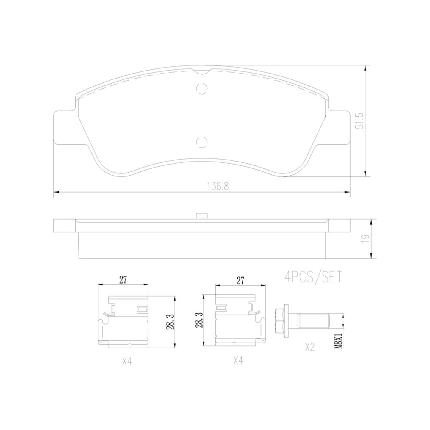 Balatas De Freno Delantera Para Peugeot 206 2001-2009