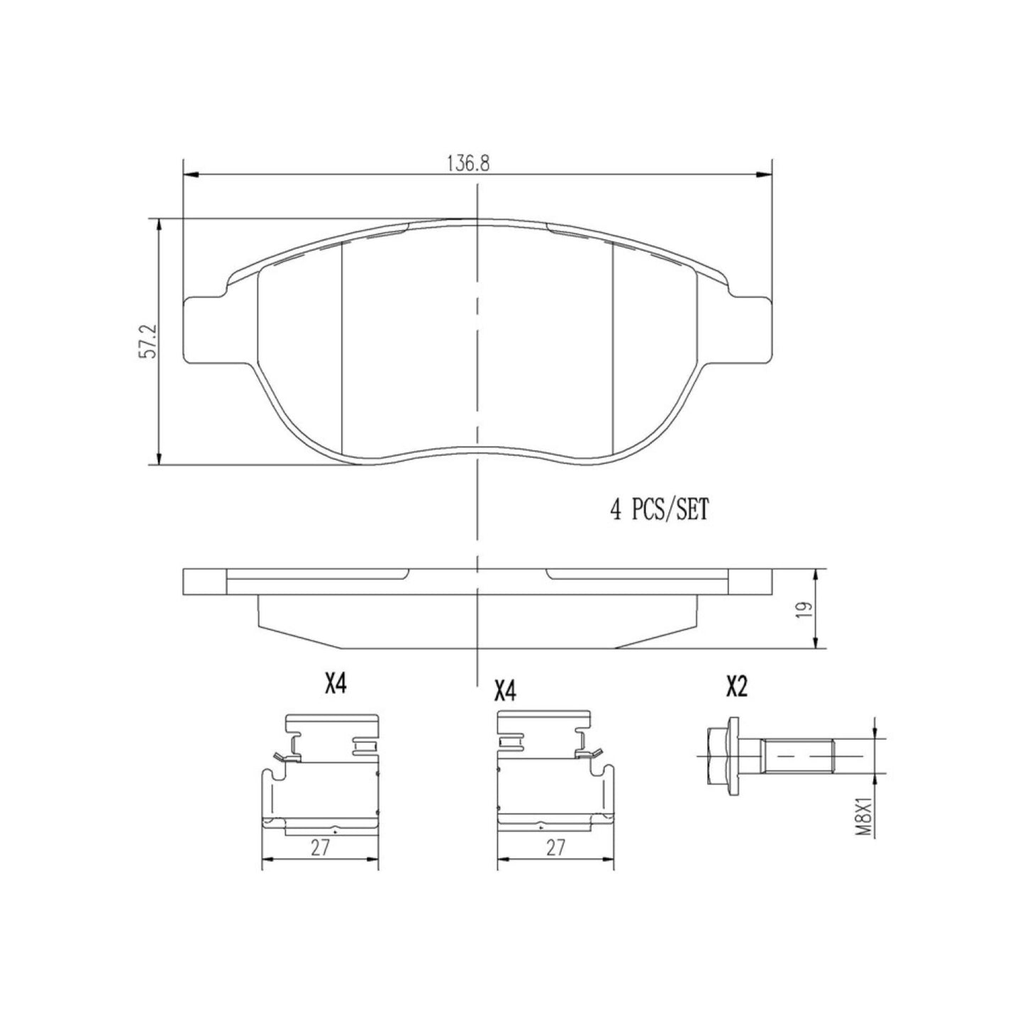 Balatas De Freno Delantera Para Peugeot 307 2003-2010