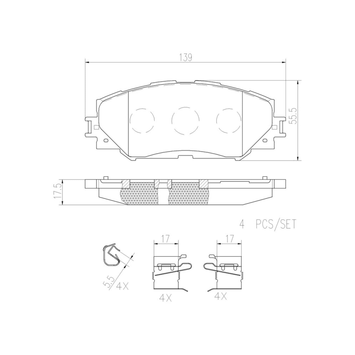 Balatas De Freno Delantera Para Toyota Rav4 2006-2018