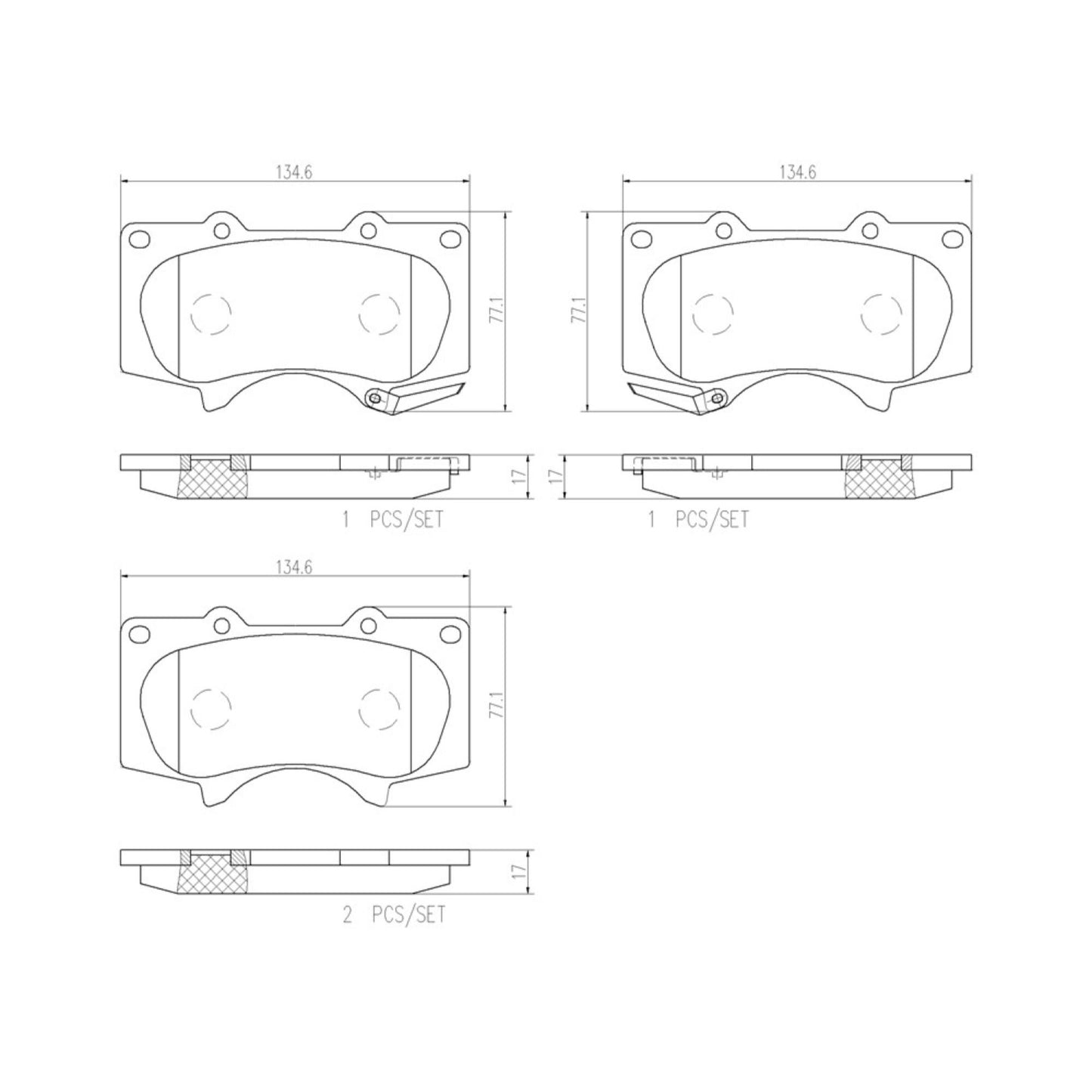 Balatas De Freno Delantera Para Toyota Hilux 2009-2018