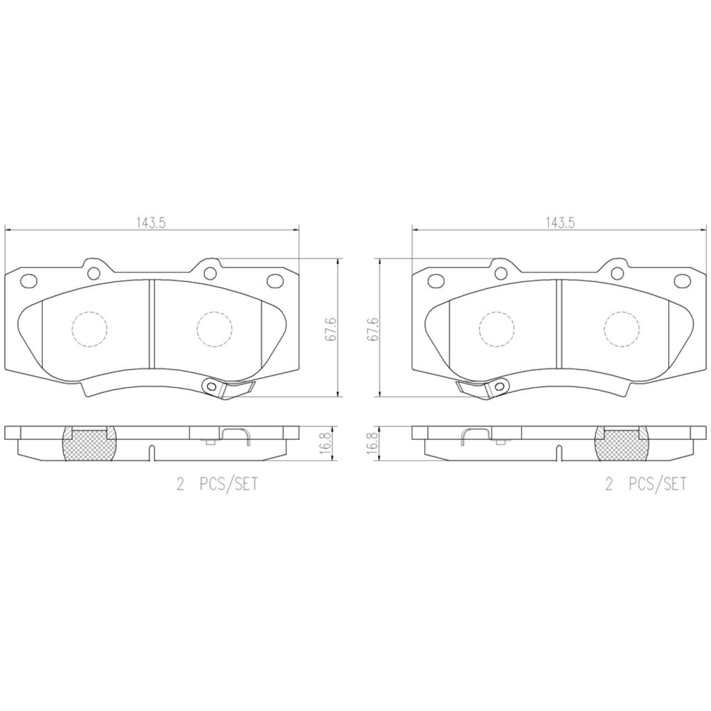 Balatas De Freno Delantera Para Toyota Hilux 2009-2015