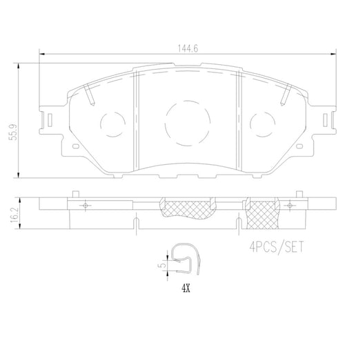 Balatas De Freno Delantera Para Toyota Hilux 2016-2022