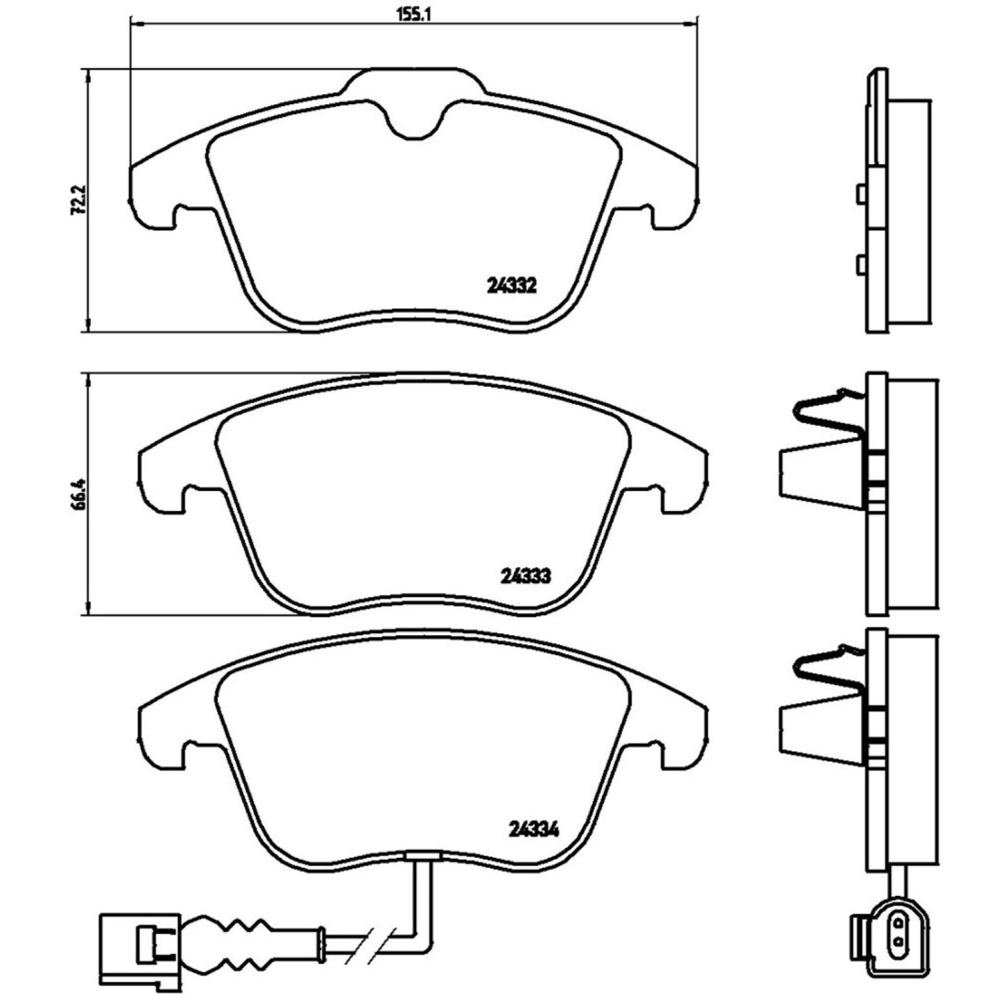 Balatas De Freno Delantera Para Volkswagen Tiguan 2009-2017