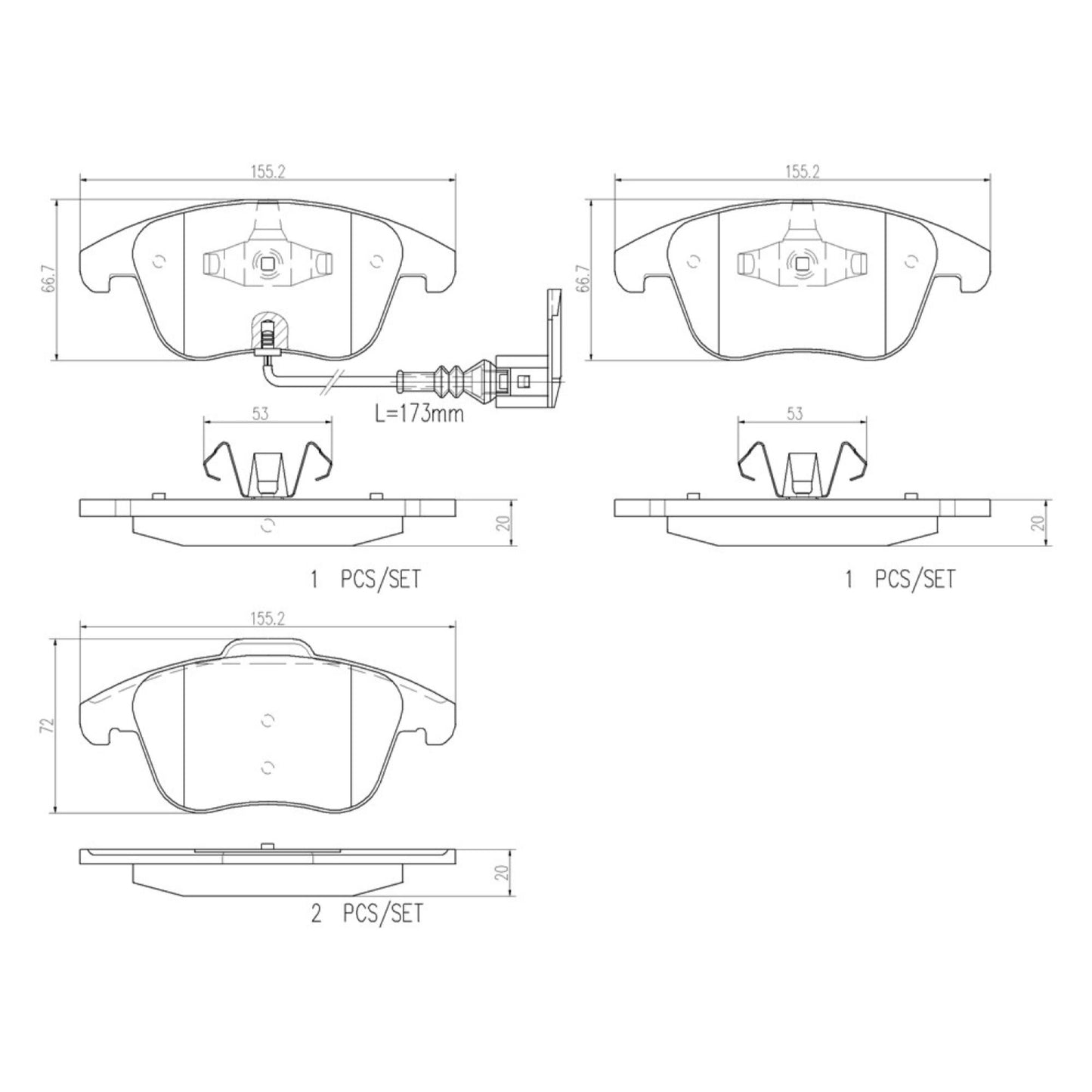 Balatas De Freno Delantera Para Volkswagen Tiguan 2009-2017