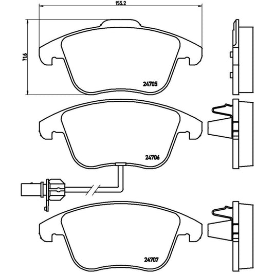 Balatas De Freno Delantera Para Audi A4 2009-2016