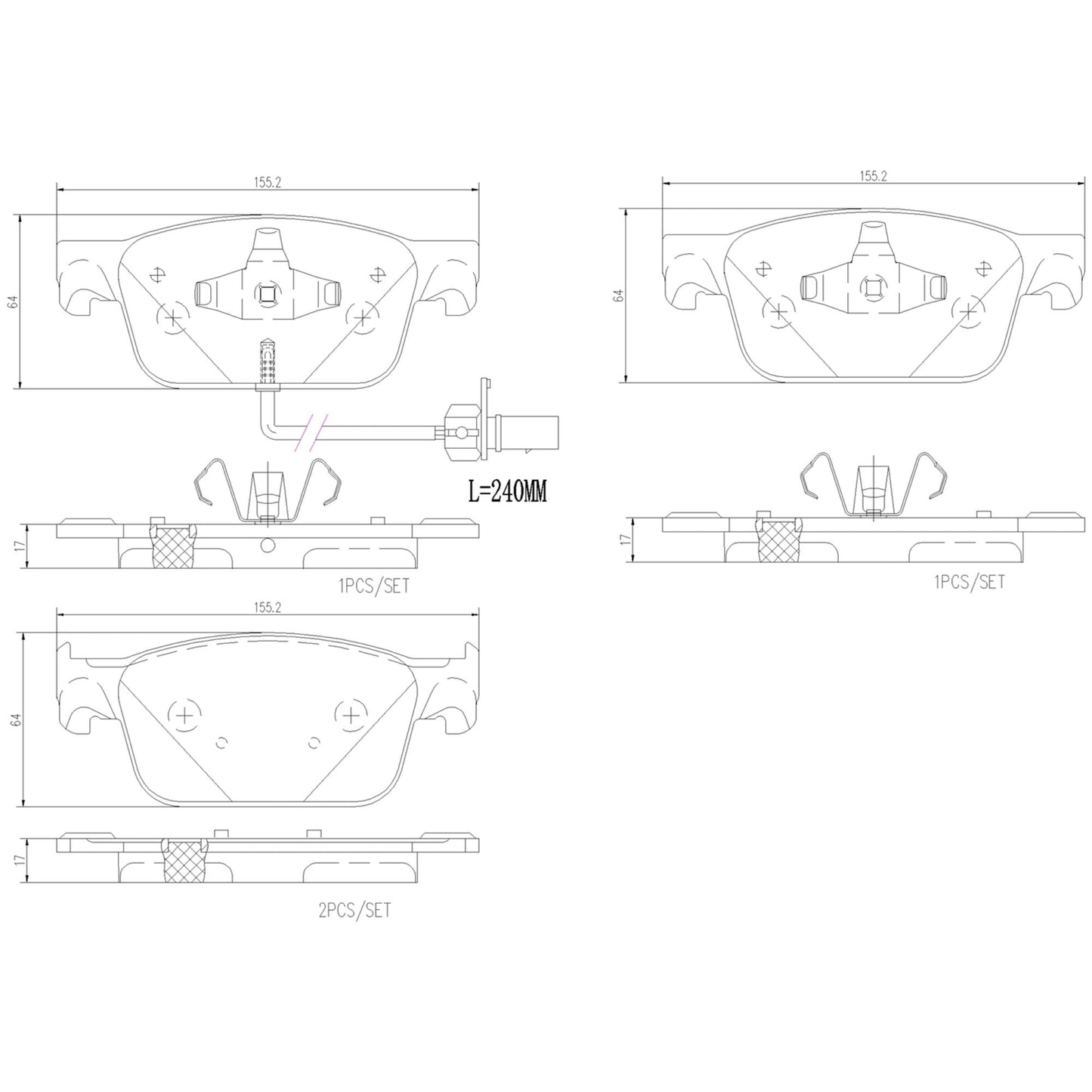 Balatas De Freno Delantera Para Audi A4 2017-2022