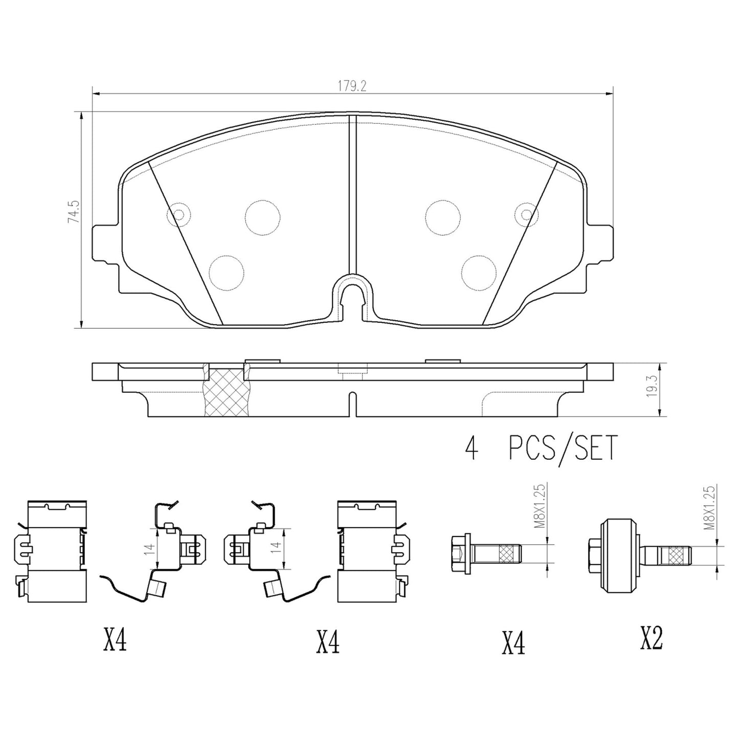 Balatas De Freno Delantera Para Volkswagen Teramont 2019-2022