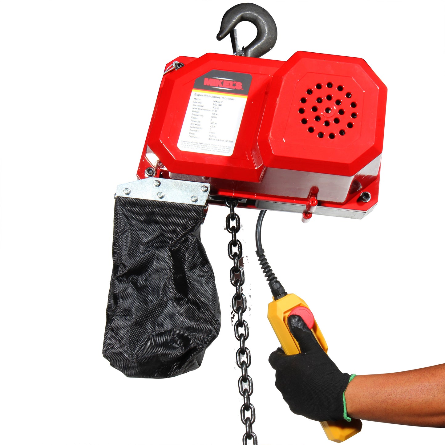 Polipasto electrico (300 kgs, cadena 3 mts)