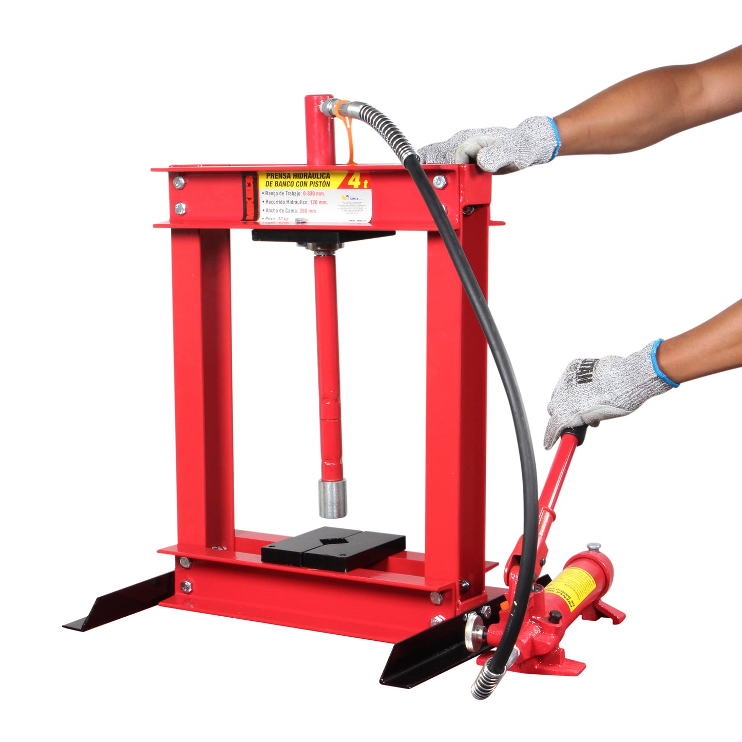 Prensa hidraulica de banco con piston (4 ton)