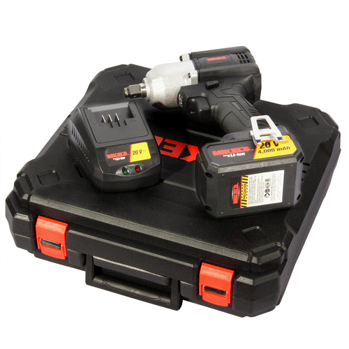 Pistola de impacto electrica-inalambrica recargable (1/2”, 295 lb/ft)