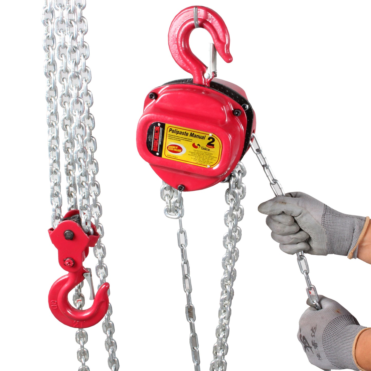 Polipasto manual (2 ton, cadena 3 mts)