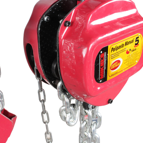 Polipasto manual (5 ton, cadena 3 mts)