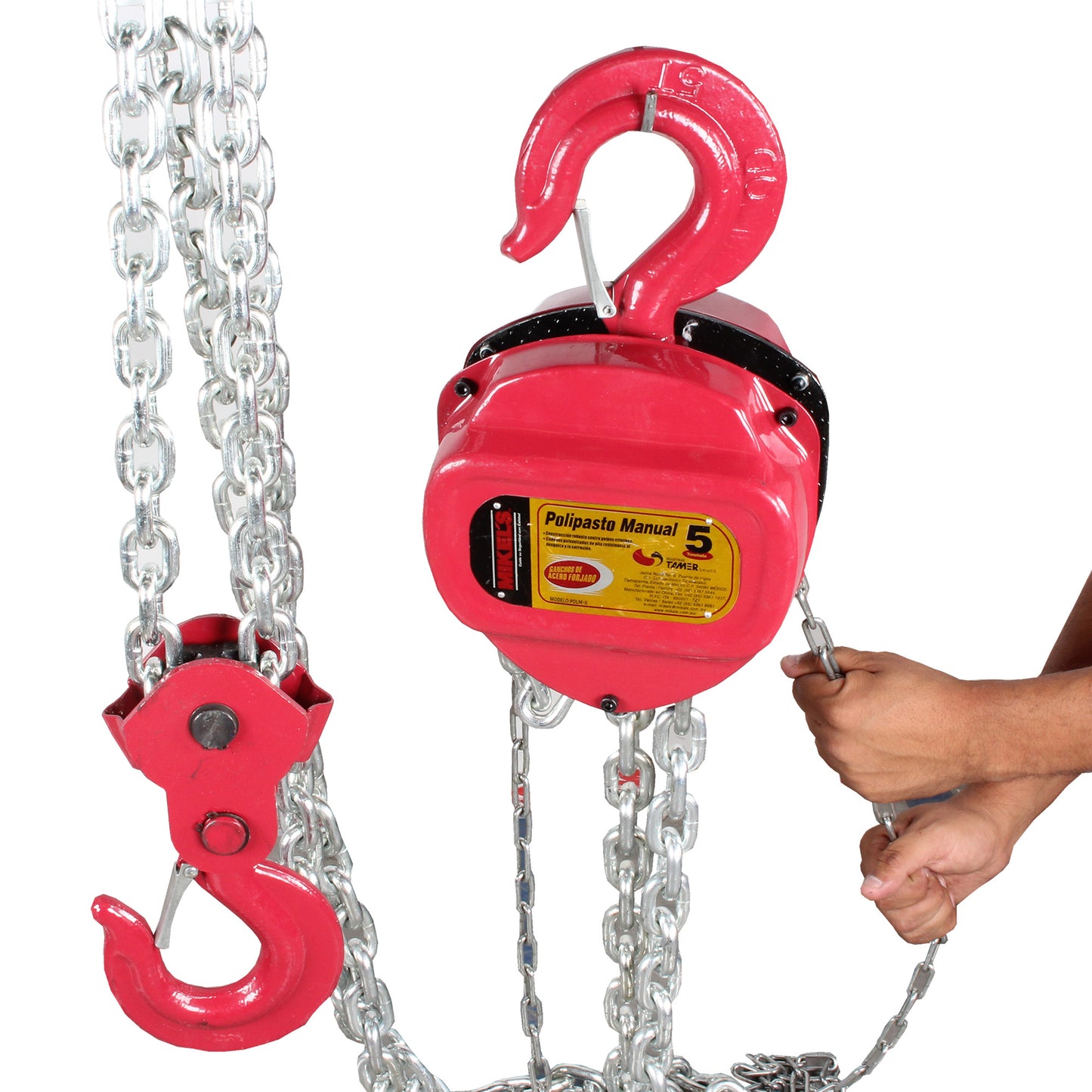 Polipasto manual (5 ton, cadena 3 mts)