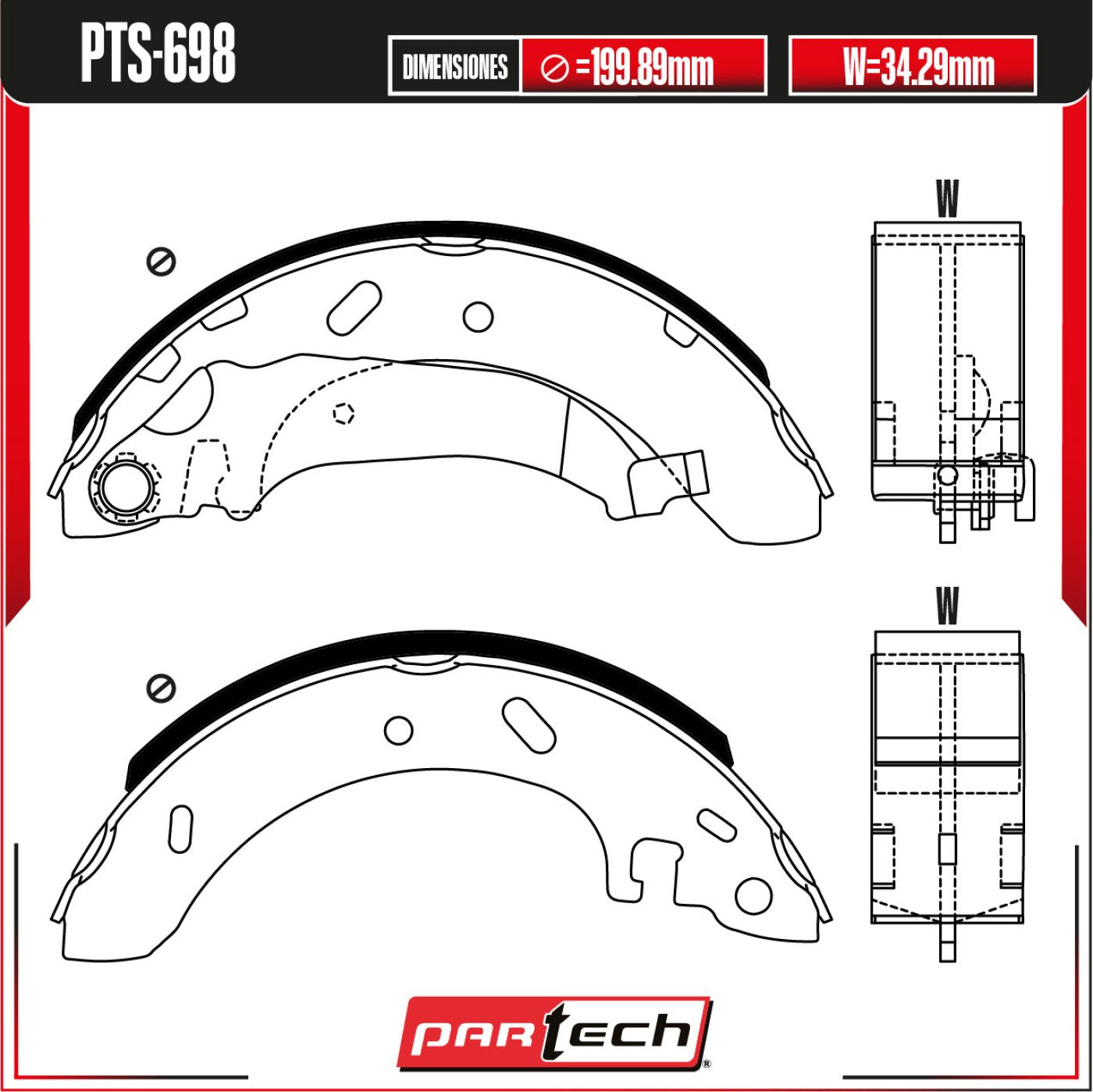 Balatas Para Freno De Tambor Chrysler Cirrus 1998-2000