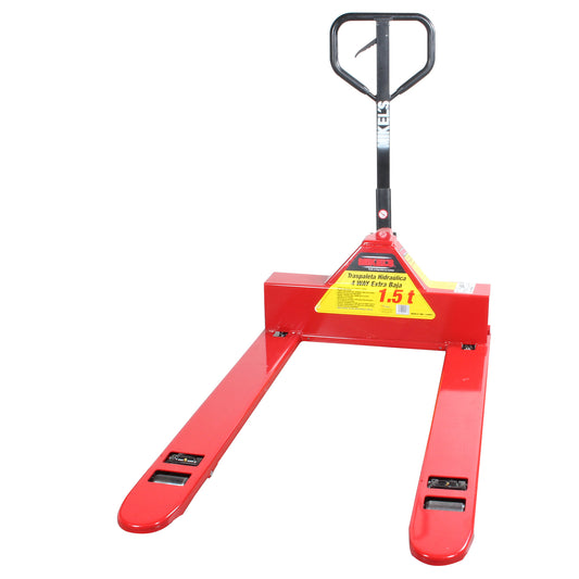 Patin hidraulico transpaleta con ruedas de nylon Extra baja 4 way (1.5 ton)