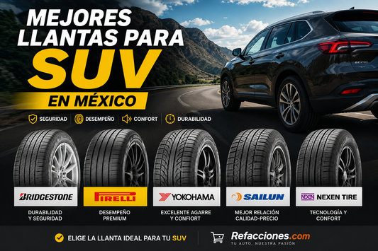 Llanta para SUV en carretera Llantas premium para camioneta Neumáticos para SUV en México Llantas Bridgestone para SUV Llantas Pirelli Scorpion para camioneta SUV manejando en carretera con llantas premium