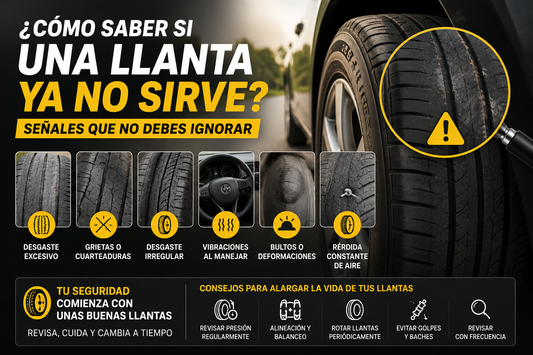 Llanta desgastada en automóvil Desgaste irregular en neumático Revisión de llantas para SUV Llanta dañada por desgaste Neumáticos desgastados en carretera