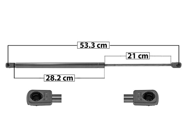 AMORTIGUADOR 5TA PUERTA AD A3/QUATTRO 04-12 53.3 CM 28.2 CM 21 CM DER/IZQ SP