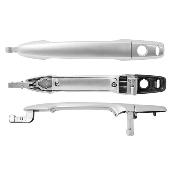Manija Exterior Mt Outlander 07-18 Con Hoyo Para Llave/Con Hoyo Para Sensor Lisa Plata Plastico Delantera Izq