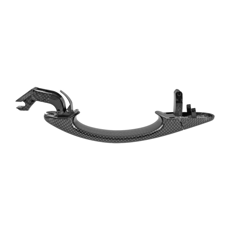 Manija Exterior Vw Bora 05-10 Con Hoyo Para Llave Fibra De Carbon Negra Plastico Delantera Izq