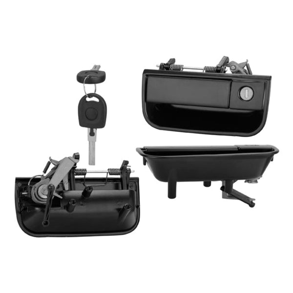 Manija De Tapa Vw Saveiro 10-16 Con Cilindro Y Llaves Lisa Negra Zinc