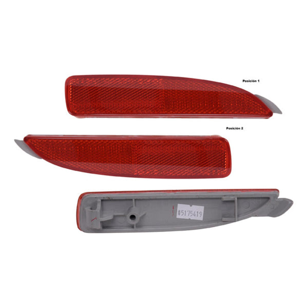 Cuarto Reflejante Trasero Lateral Mz 3 04-09 Der/14-18 4 Puertas Der/6 14-18 Der/5 06-10 Izq/5 11-15 Rojo Depo Der