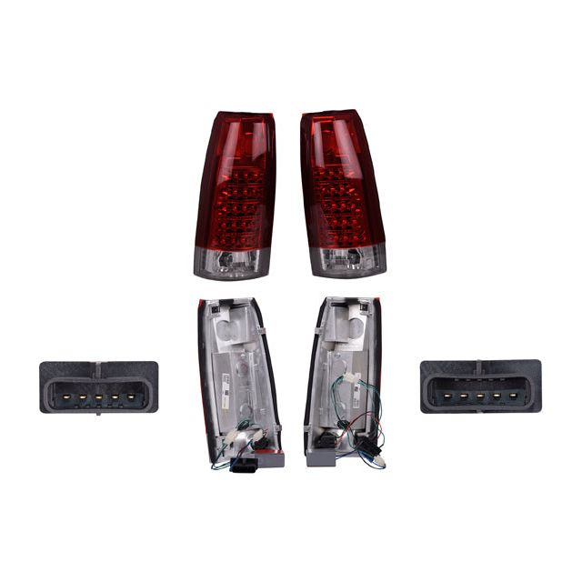 JUEGO CALAVERAS CV CHEYENNE/CUSTOM/SIERRA 92-98/SUBURBAN 92-99 BLANCO/ROJO EE LED