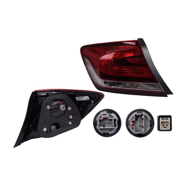 Calavera Exterior Hd Civic 13 4 Puertas C/Foco Depo Izq P/ Honda Civic 2013-2013