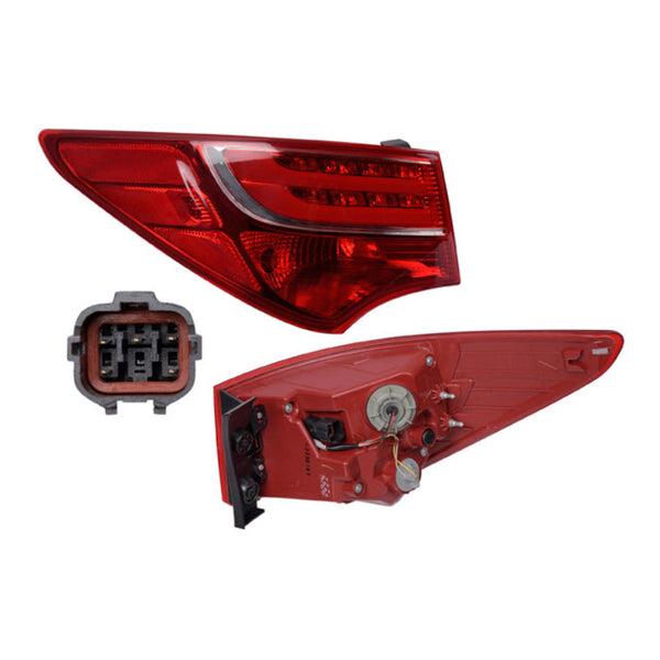 Calavera Exterior Hy Santa Fe Sport 13-16 C/Leds Depo Izq P/ Hyundai Santa Fe 2013-2016