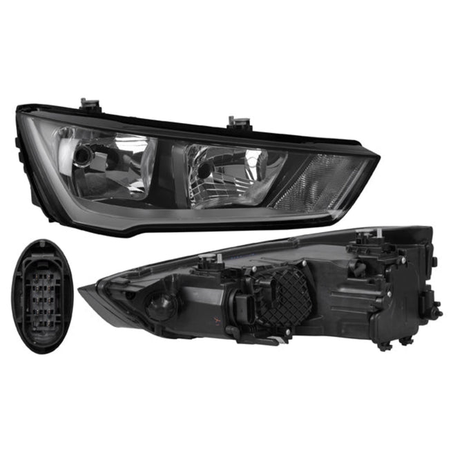 Faro Derecho para Audi A1 2016-2018 Halógeno Sin foco Con motor Fondo cromado Eléctrico Versión Cool